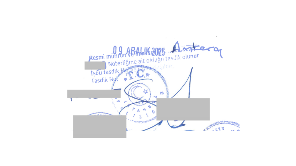 legalisation from the Turkish Ministry of Foreign Affairs (MoFA)