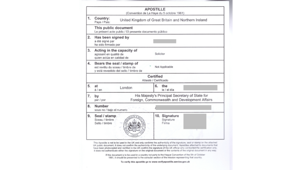 UK Apostille by FCDO
