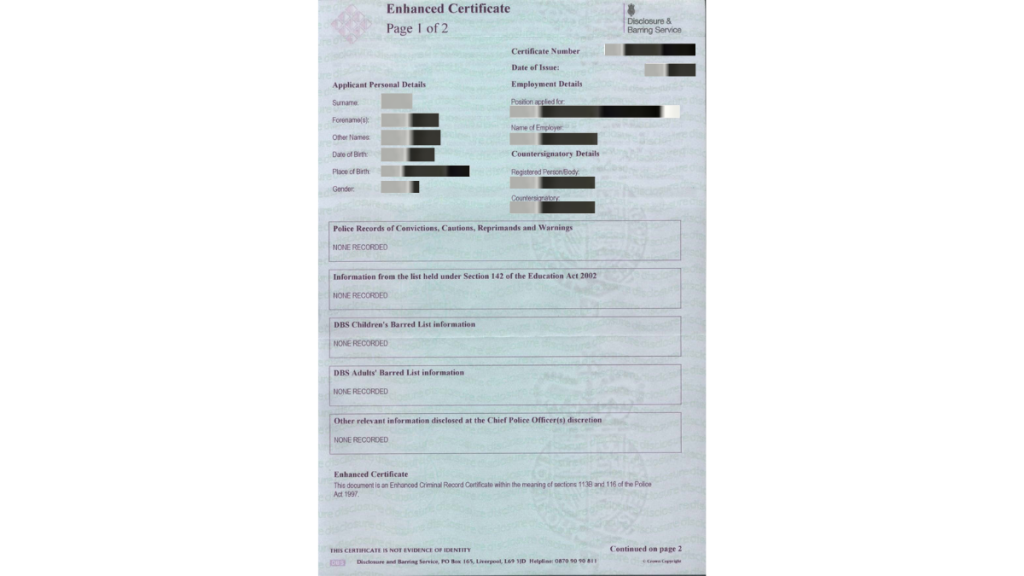 Enhanced DBS Check_UK Apostille
