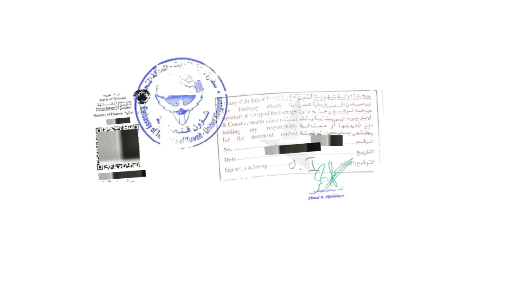 Kuwait Embassy Legalisation