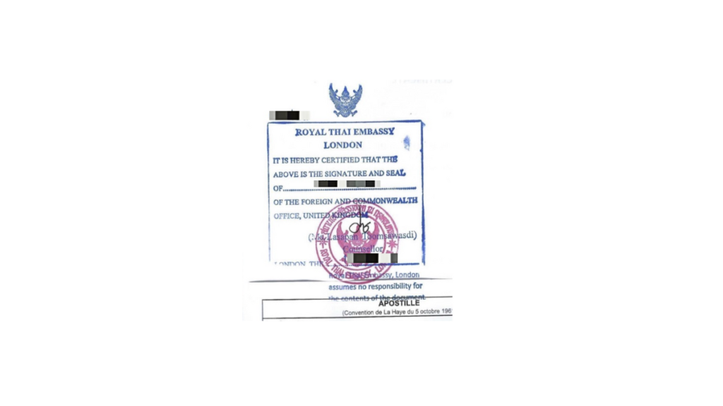 Royal Thai Embassy London Legalisation