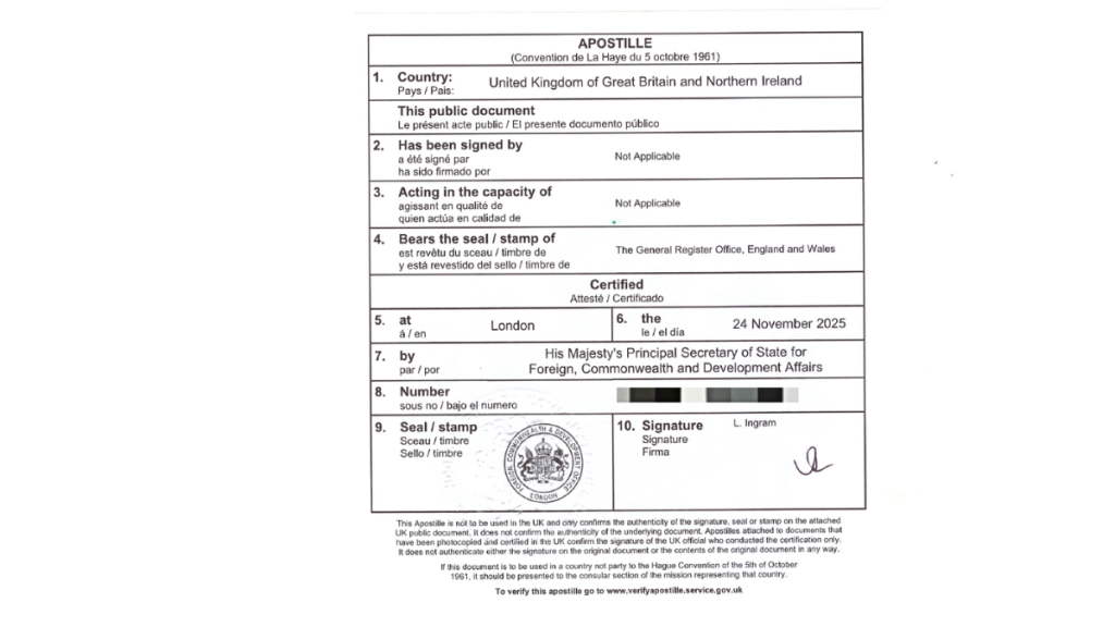 UK Death Certificate UK Apostille