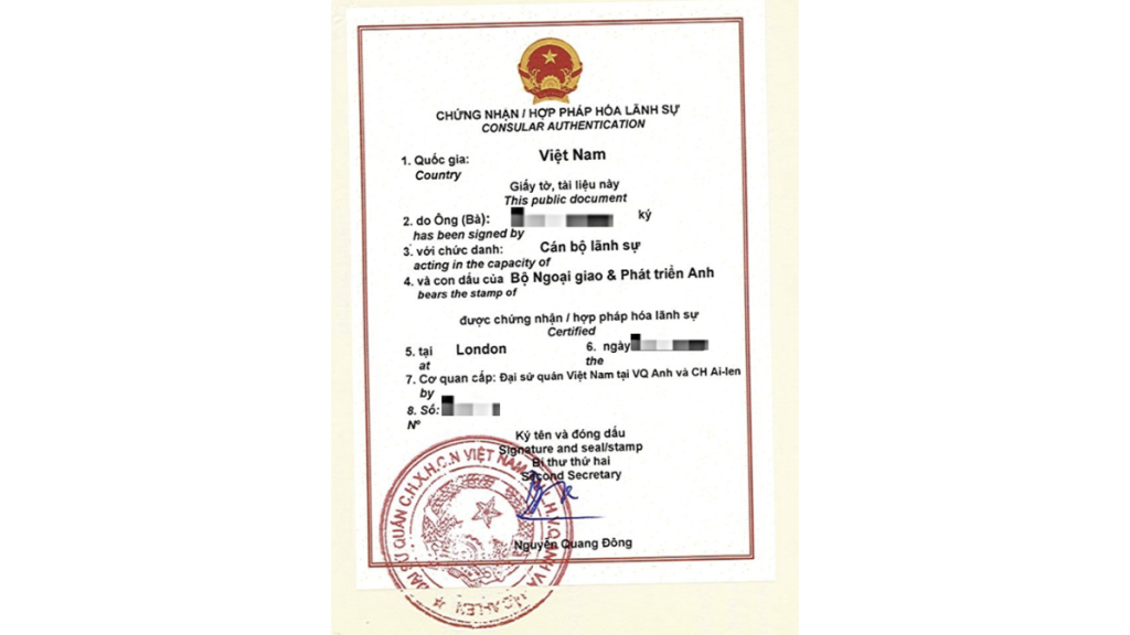 Vietnam Embassy Legalisation